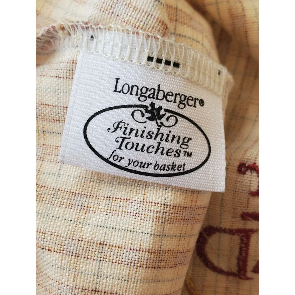 Longaberger Woven Homestead Memories 2000 Liner Orchard Plaid Finishing Touches